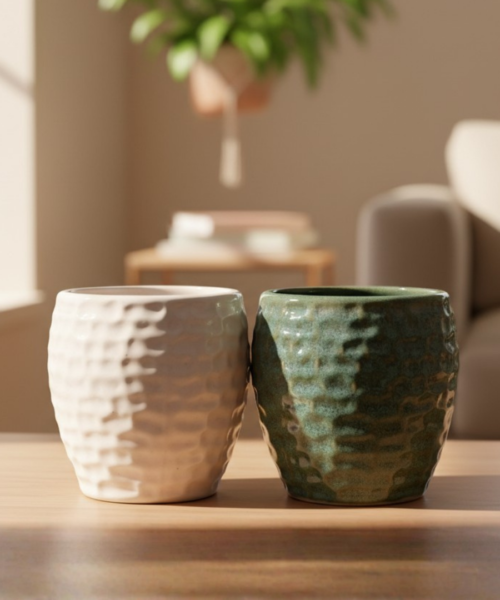 Modern Wide Indoor Ceramic Pot