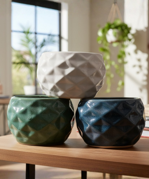 Geometric Designer Ceramic Pot