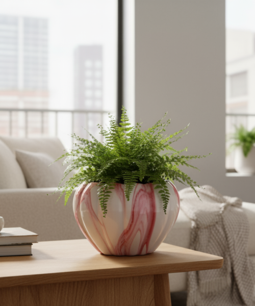 Marble Finish Decorative Ceramic Pot