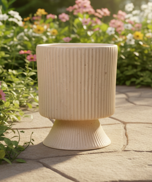 Pedestal Base Decorative Ceramic Pot