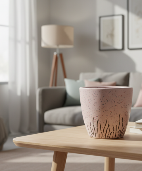 Compact Decorative Ceramic Pot for Indoor Plants