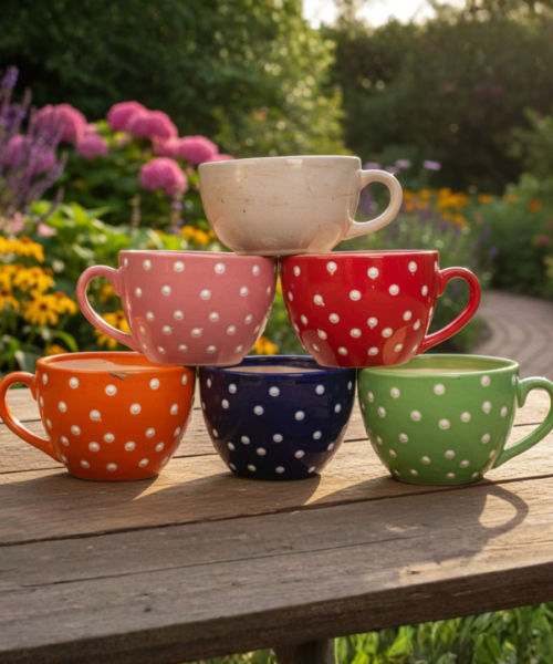 Colorful Cup Style Ceramic Pot Set
