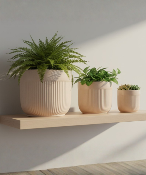 Minimal Matte Indoor Ceramic Pot Set