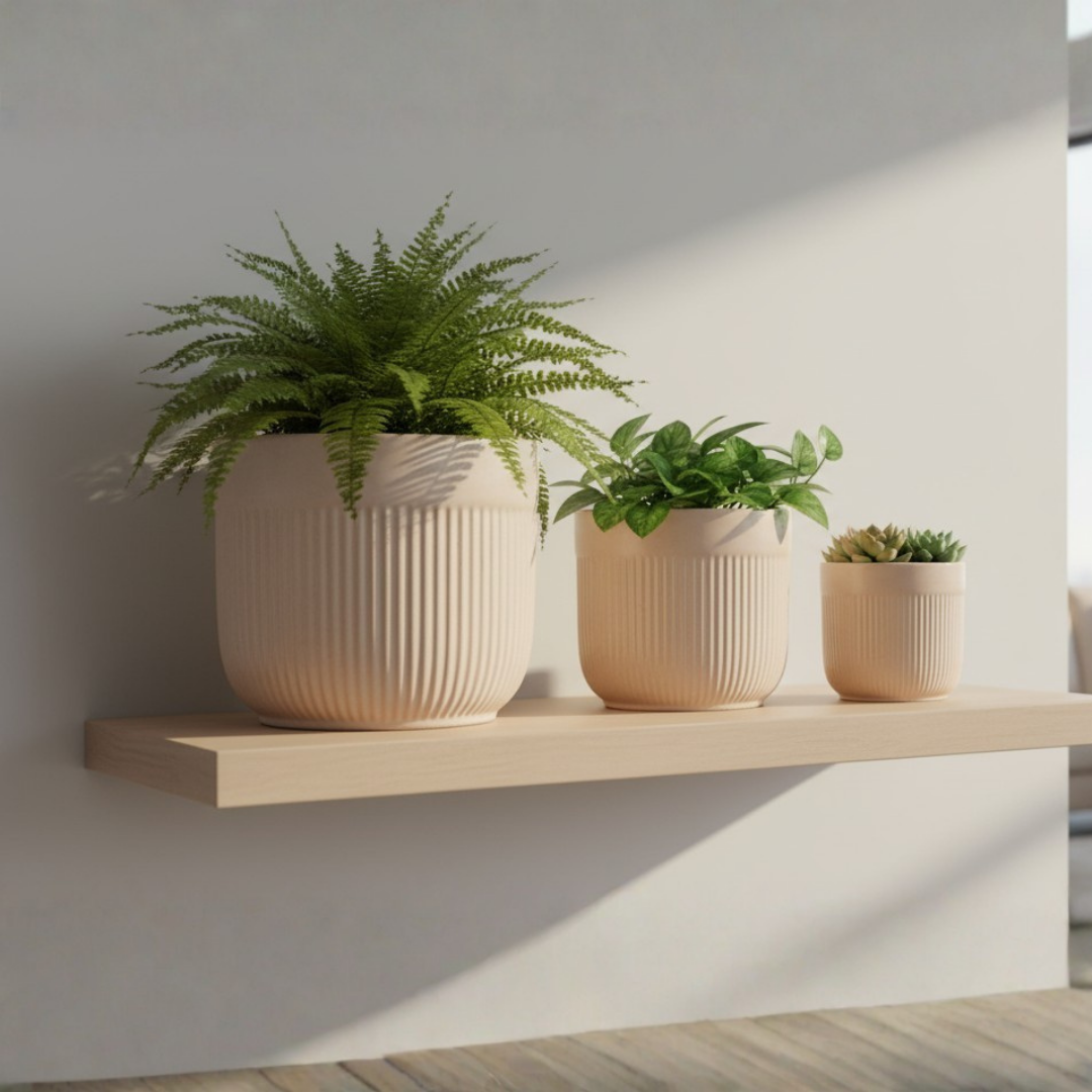 Minimal Matte Indoor Ceramic Pot Set