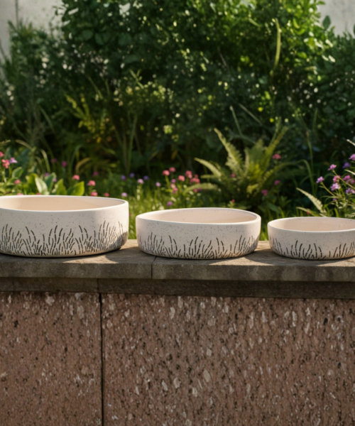 Low Bowl Decorative Ceramic Pot Set