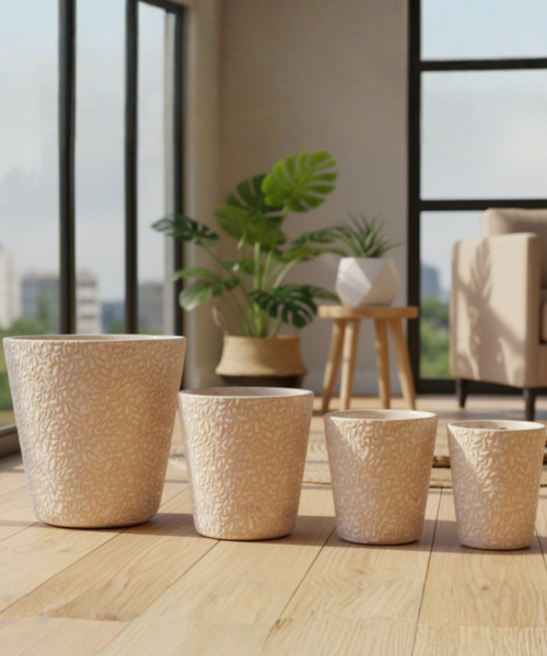 Modern Tall Indoor Ceramic Pot Set