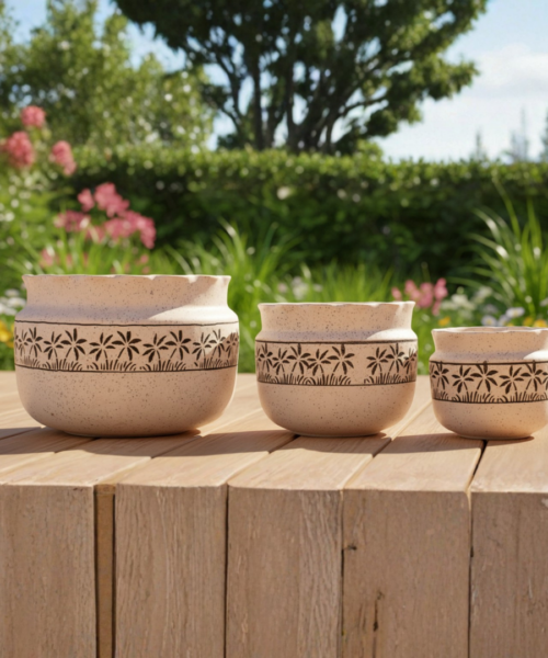 Handcrafted Decorative Ceramic Pot Set