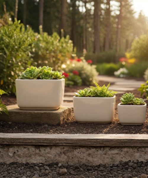 Minimal Outdoor Indoor Ceramic Pot Set