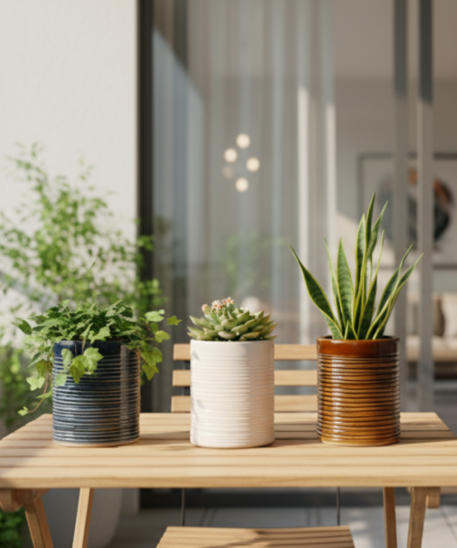 Minimal Tube Style Ceramic Pot