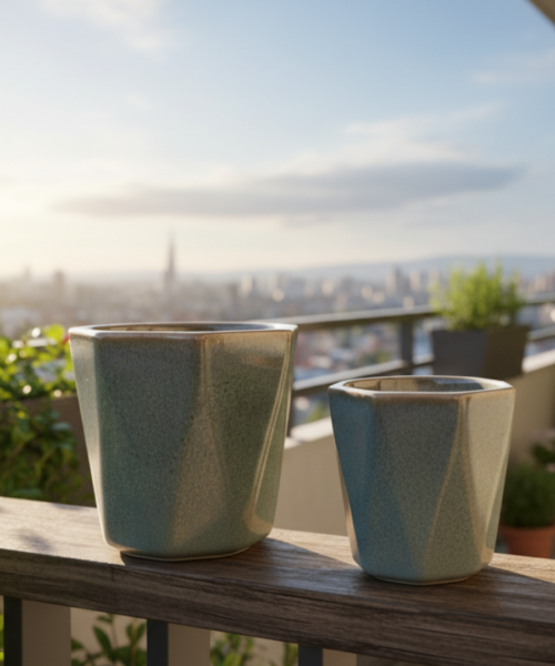 Pastel Finish Designer Ceramic Pot Set