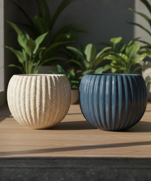 Textured Dual Tone Ceramic Pot