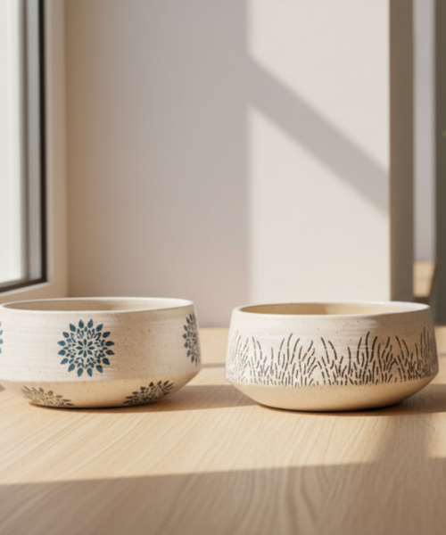 Printed Decorative Ceramic Pot