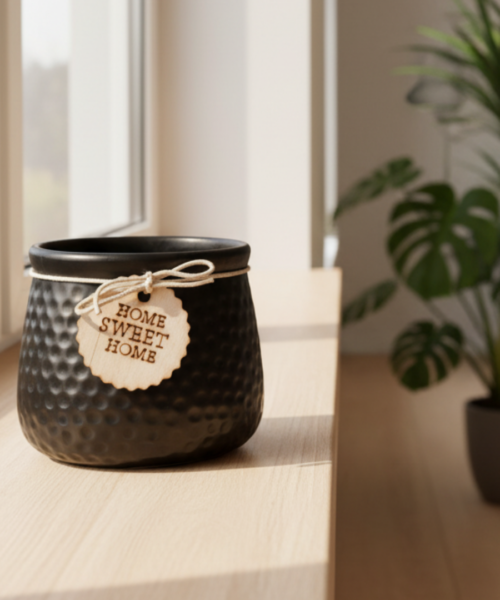 Premium Black Glossy Ceramic Pot